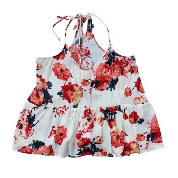 Lulu's Skyler cream & red floral tank top size S - Picture 11 of 11